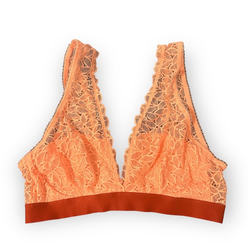 Aerie Peach Floral Lace Bralette NWOT